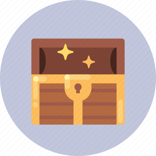 An icon of a treasure chest with stars on it.