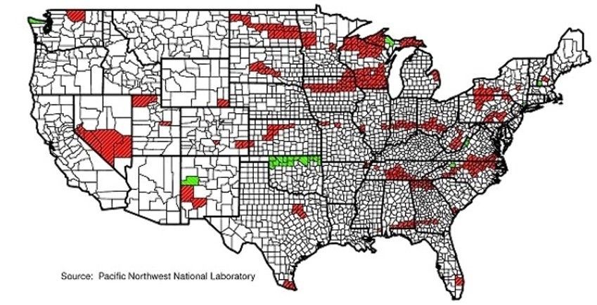A black and white map of the united states
