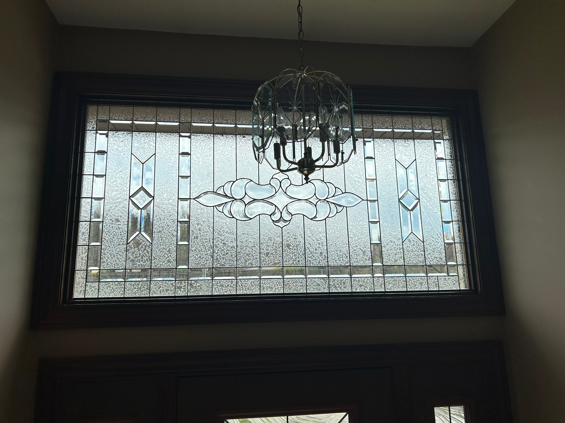 A picture of a stained glass window was taken in 2012