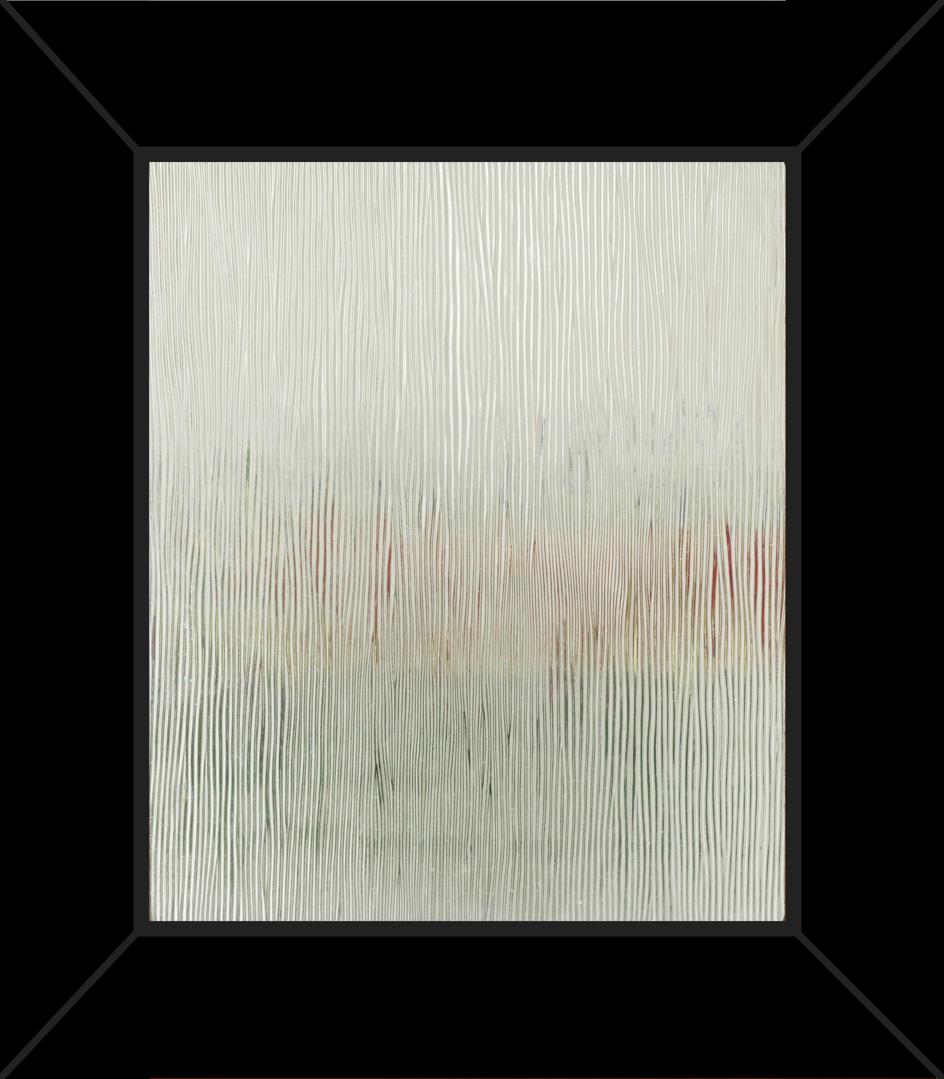 A picture of a glass window with a black frame.