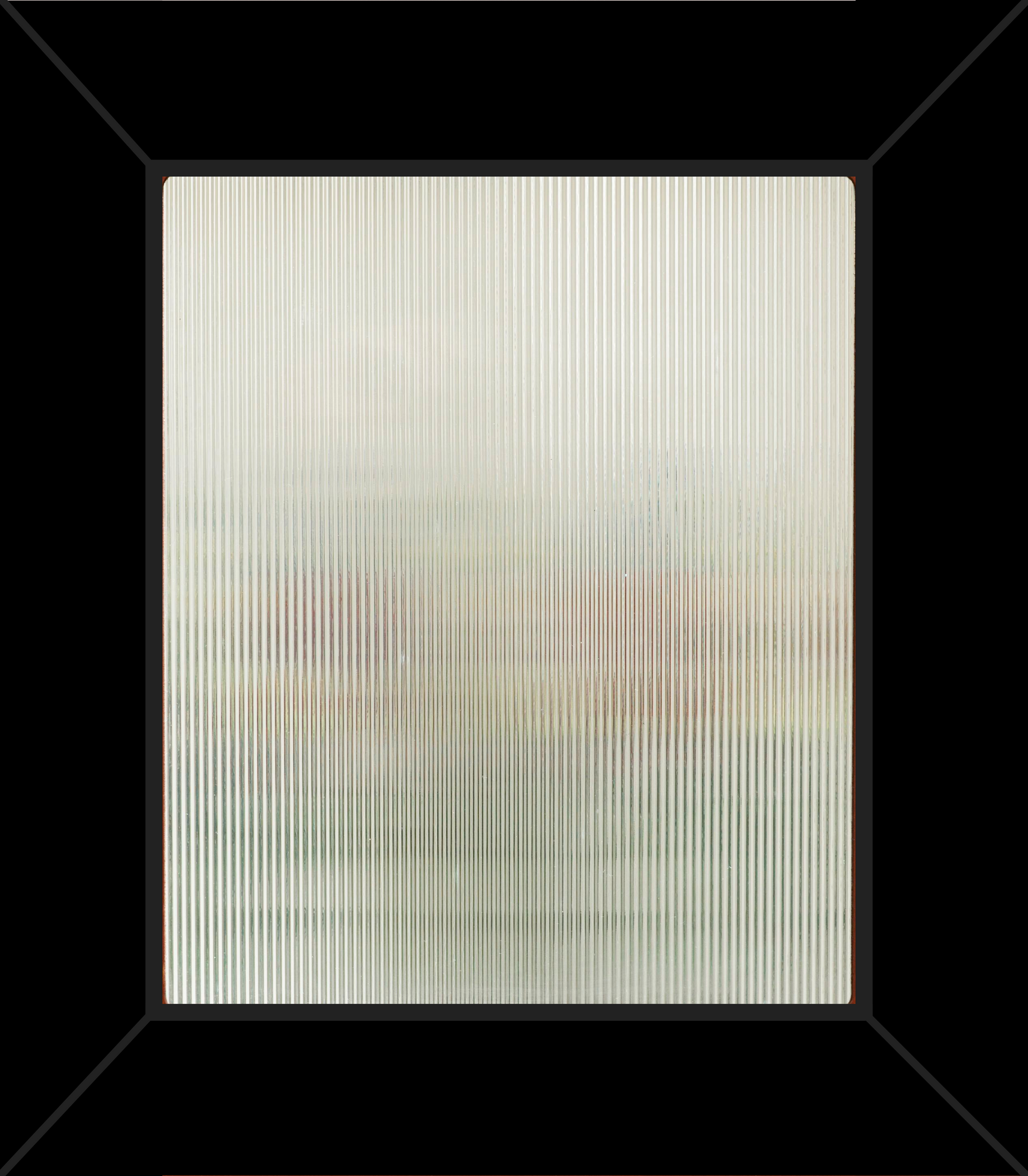 A blurred image of a window with a black frame.