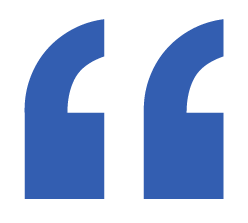 Blue quotation marks.