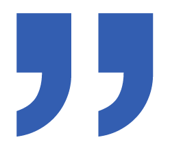 Blue quotation marks.