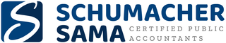 Schumacher SAMA Certified Public Accountants logo in blue and black with stylized “S” icon.
