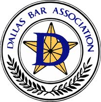The dallas bar association logo has a star in the center
