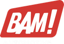 BAM! Automotive logo in white text on a red, slightly angled rectangle. "Automotive" below in smaller white text.