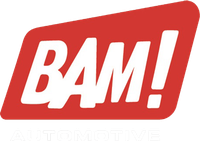 BAM! Automotive logo in white text on a red, slightly angled rectangle. "Automotive" below in smaller white text.