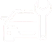 Car silhouette with a wrench, indicating repair or maintenance.