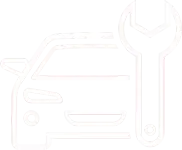 Car silhouette with a wrench, indicating repair or maintenance.