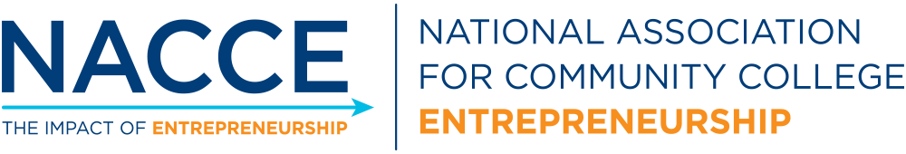 NACCE logo: blue text