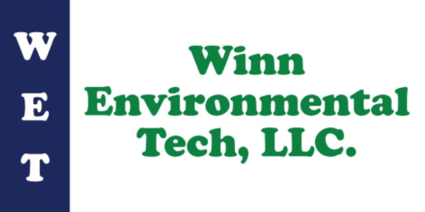 Logo for Winn Environmental Tech, LLC. Dark blue vertical bar with