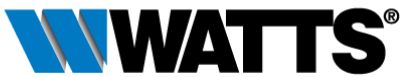 Watts logo with a stylized blue