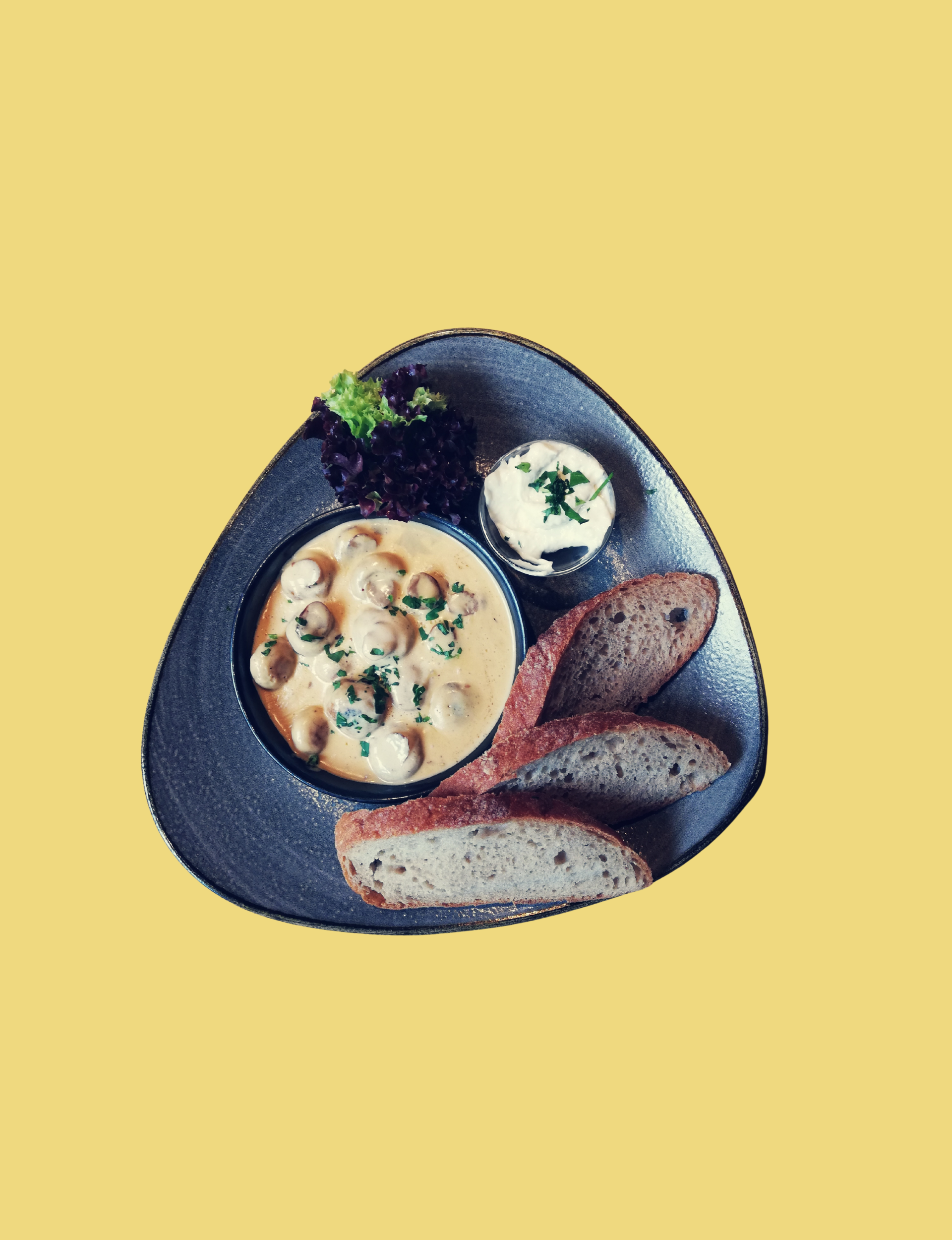 Maono food & drinks - Speisekarte - Tapas Champignon mit Ciabatta und Aioli