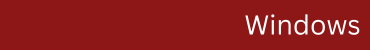 The word windows is on a red background