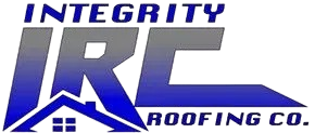 Integrity IRC Roofing Co. logo in blue, with a stylized roof and window icon