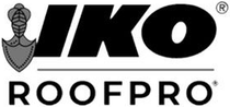 IKO RoofPro logo with black text and a gray roof/shingle icon