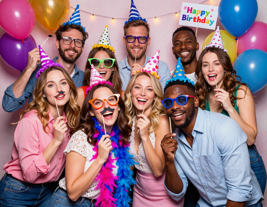 Photo booth guests enjoying instant prints