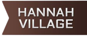 Brown HANNAH VILLAGE logo with white letters