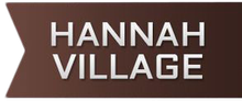 Brown HANNAH VILLAGE logo with white letters