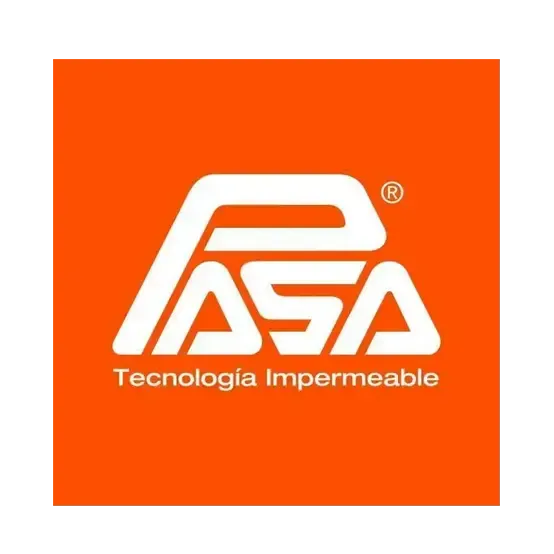 Un logotipo de asa blanco sobre un fondo naranja