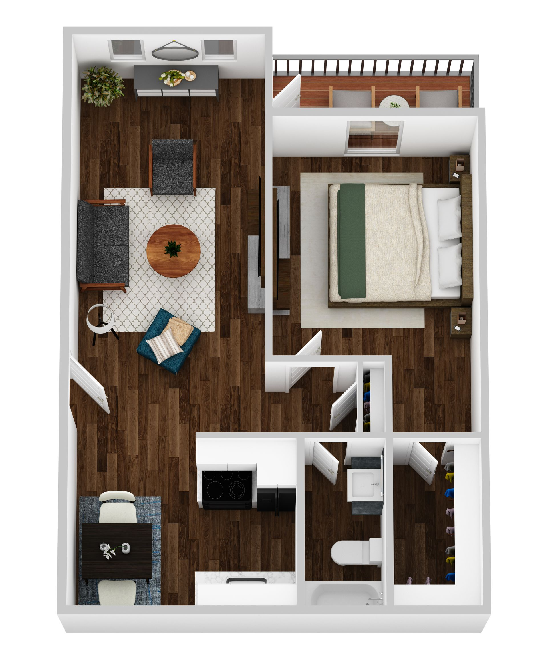 1 BED, 1 BATH Floor Plan