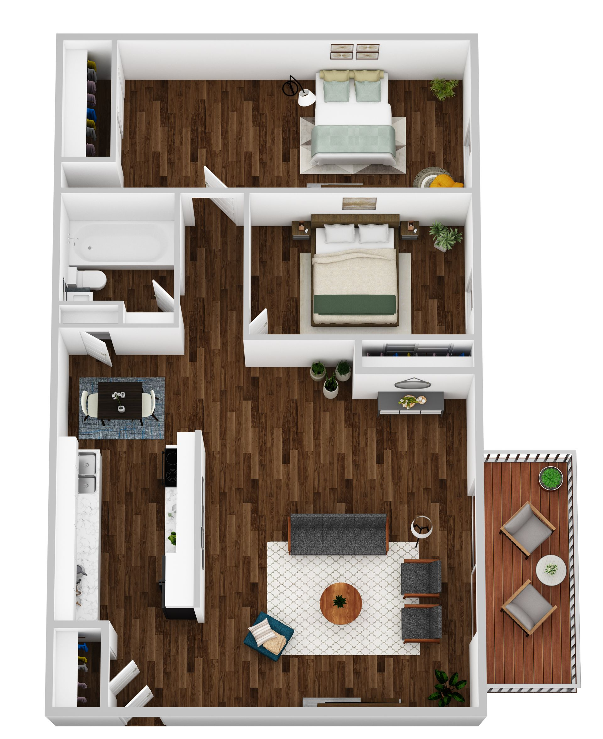1 BED, 1 BATH Floor Plan