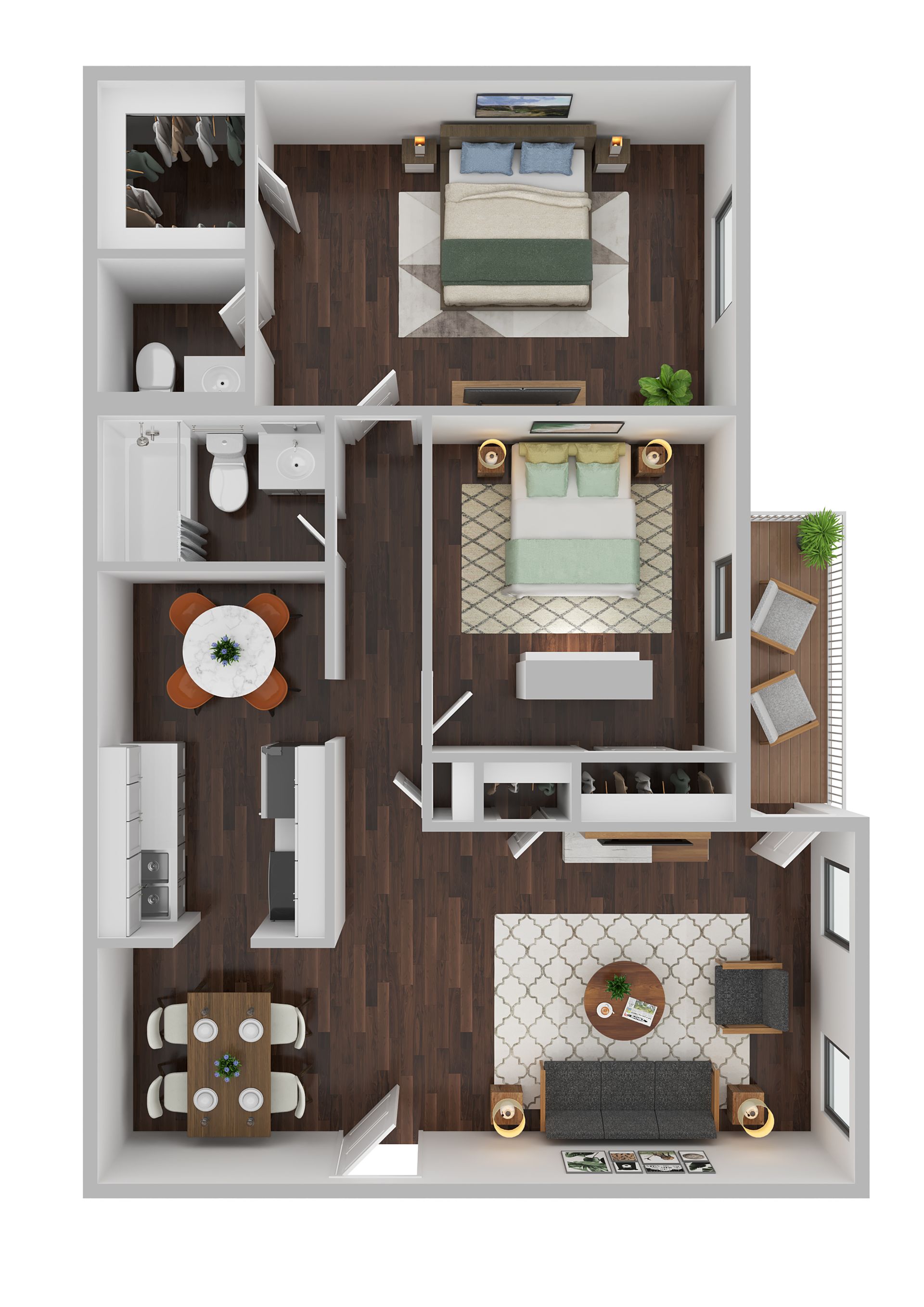 1 BED, 1 BATH Floor Plan