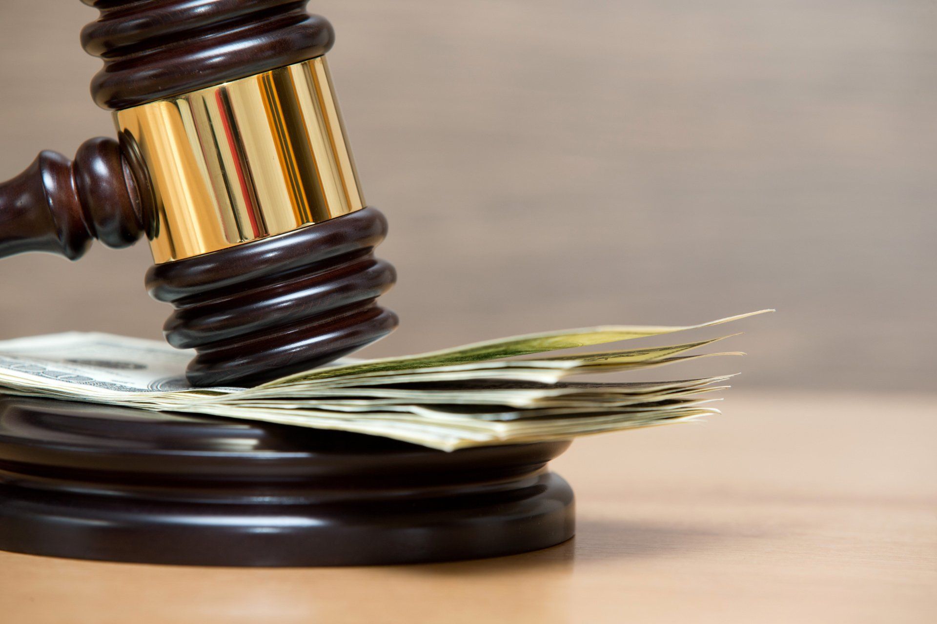 gavel and money