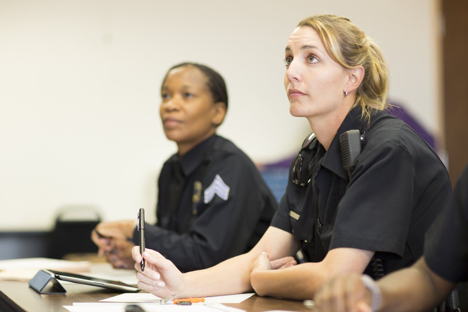 frustrated cop with checklist
