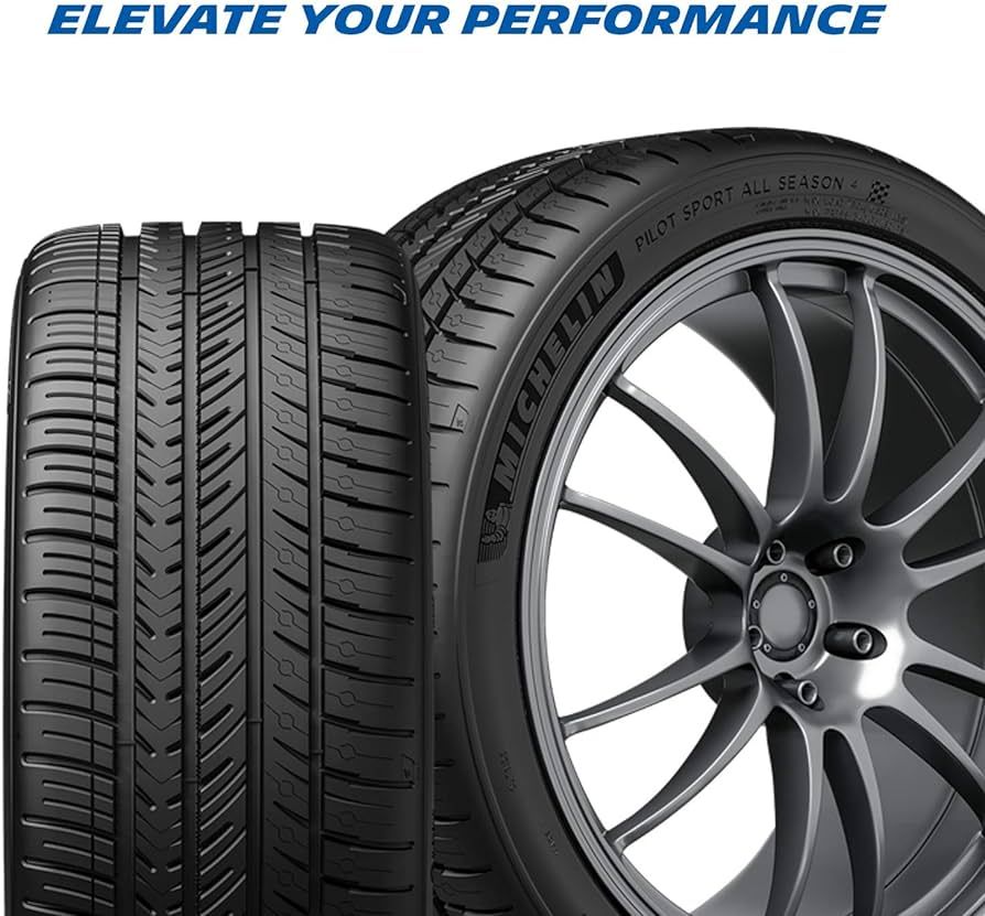 A pair of michelin tires on a white background