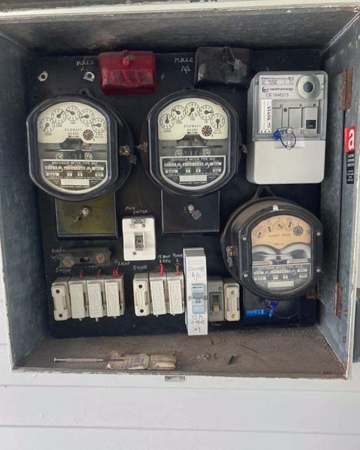A Box Filled With Lots of Electrical Meters and Switches — J T Walker Solar & Electrical In Forster - Tuncurry, NSW