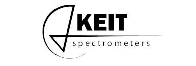 A black and white logo for keit spectrometers