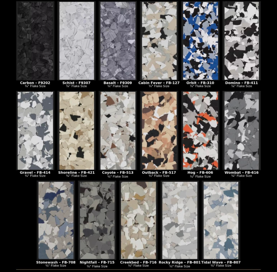 Grid of abstract camouflage fabric swatches in gray, beige, blue, and orange tones on black background
