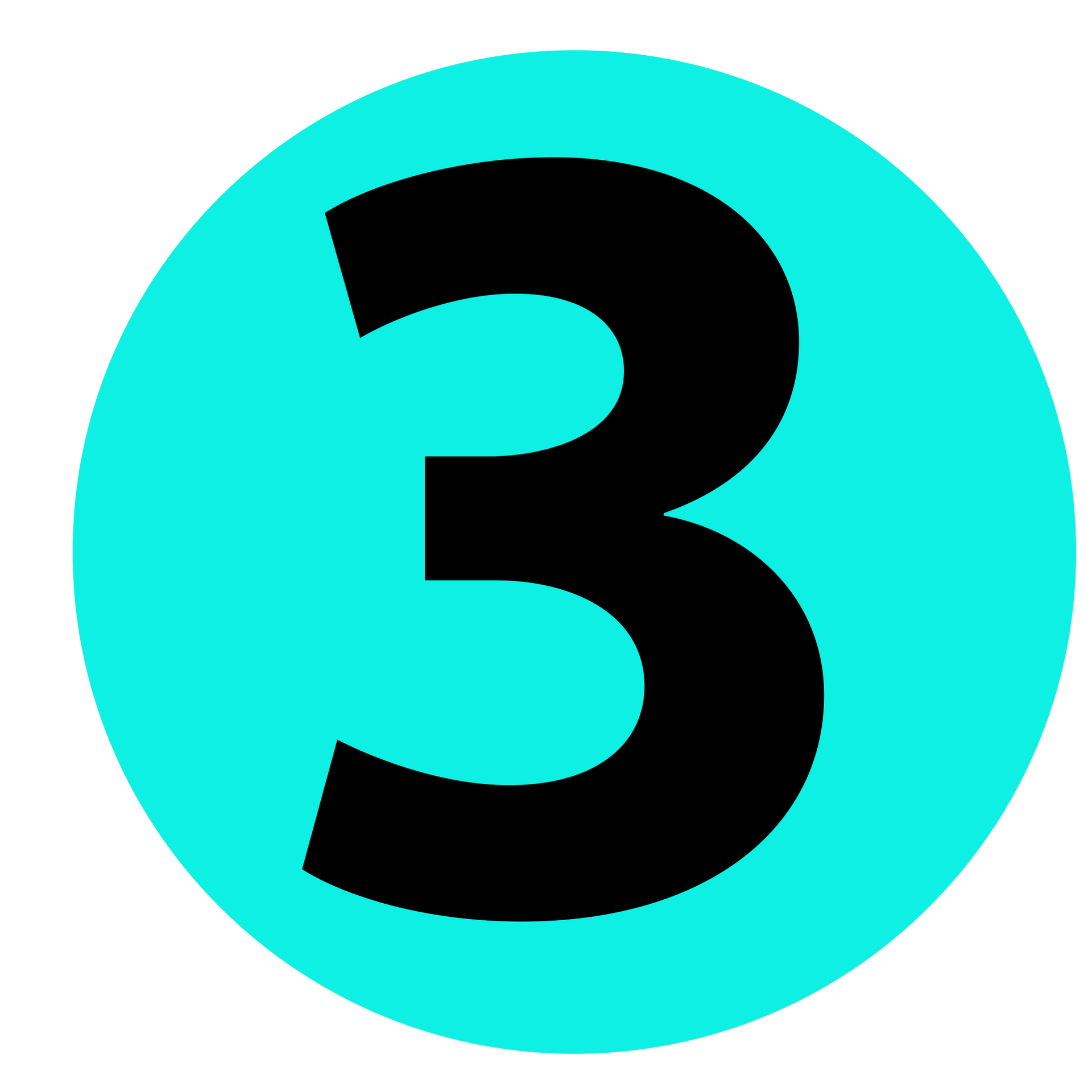 The number three is in a blue circle on a white background The number three is in a blue circle on a white background