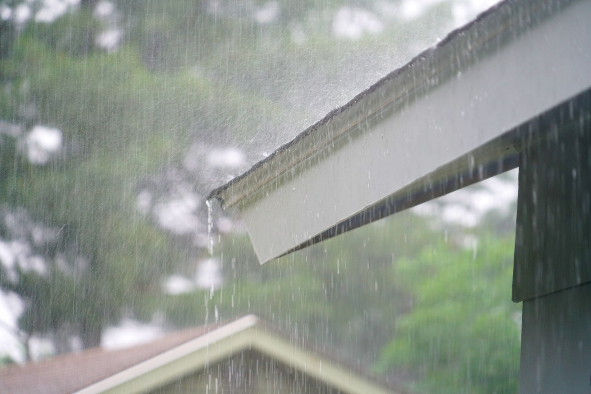 roof damage from heavy rain fall