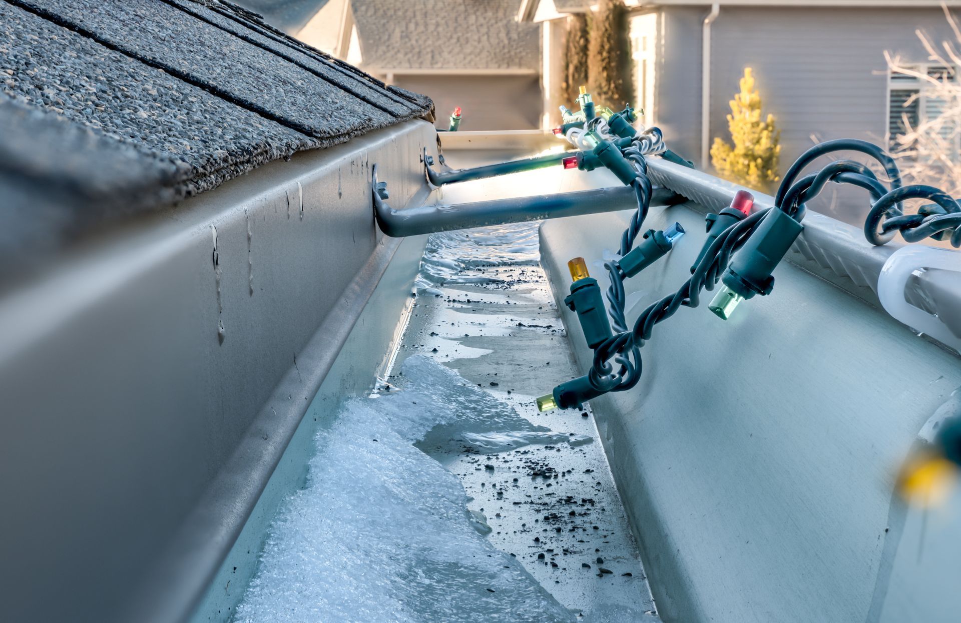 roof damage die to hanging Christmas Lights in Kalamazoo