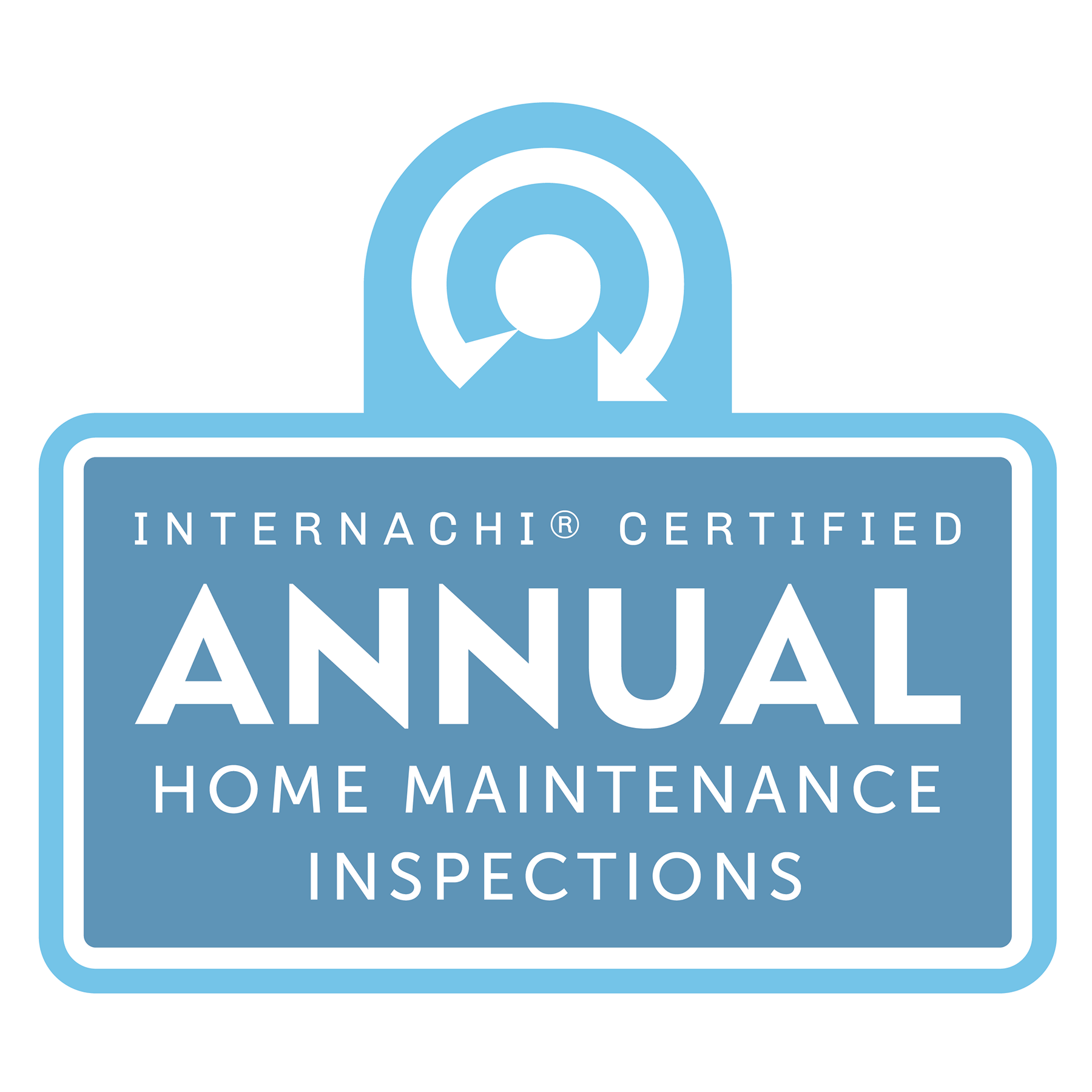 Internachi Certified Annual Home Maintenance Inspections logo in blue and white