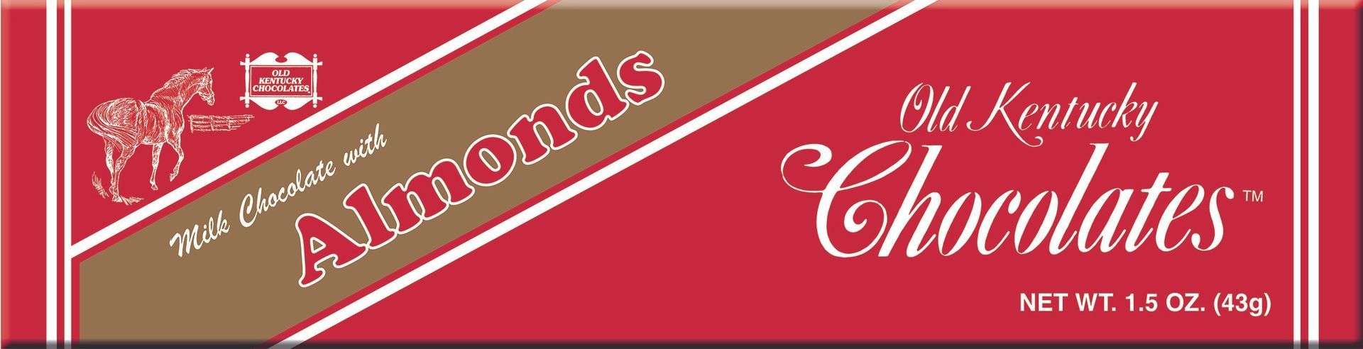 Red and brown candy bar with 