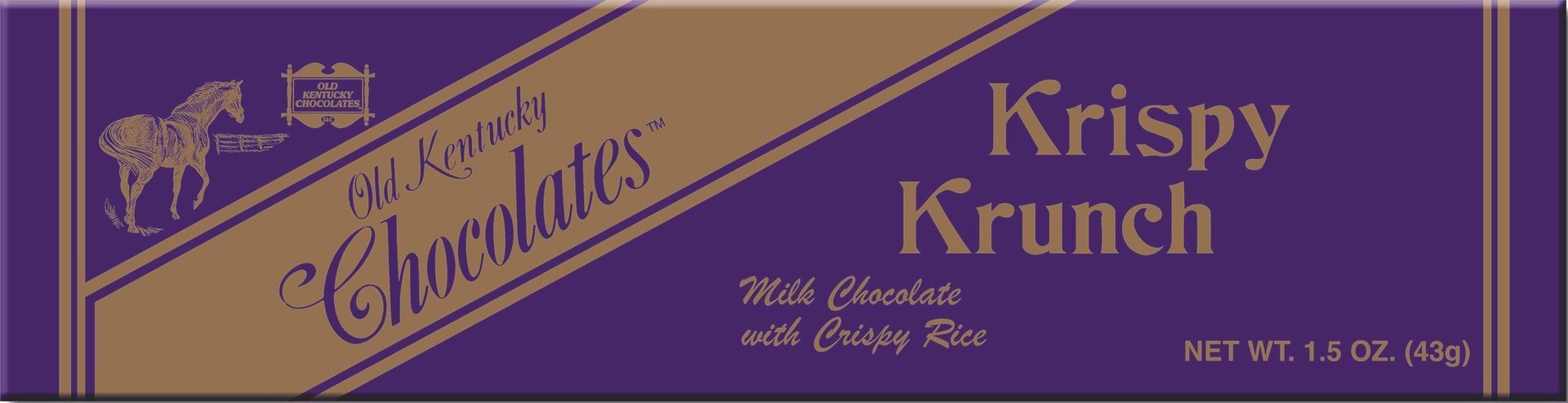 Chocolate bar: purple and gold packaging with 
