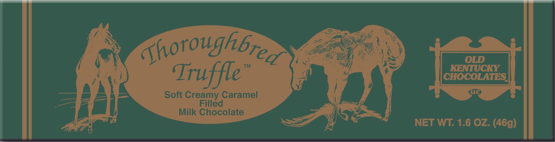 Chocolate box with horse illustrations and the words 