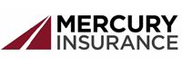 A mercury insurance logo with a red triangle on a white background.