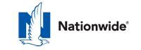 A blue and white logo for nationwide with a bird on it.