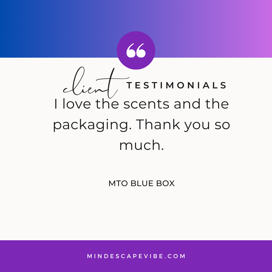 Client testimonials |Mind Escape Vibe| Stress Management| Self- Care| Aromatherapy 