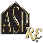 ASP logo in gold letters on a black house-shaped background with an overlapping gold “R&” mark