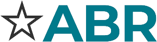 Star logo and teal “ABR” text on a white background