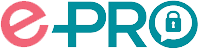 E-PRO logo in pink and teal with a padlock inside the letter O