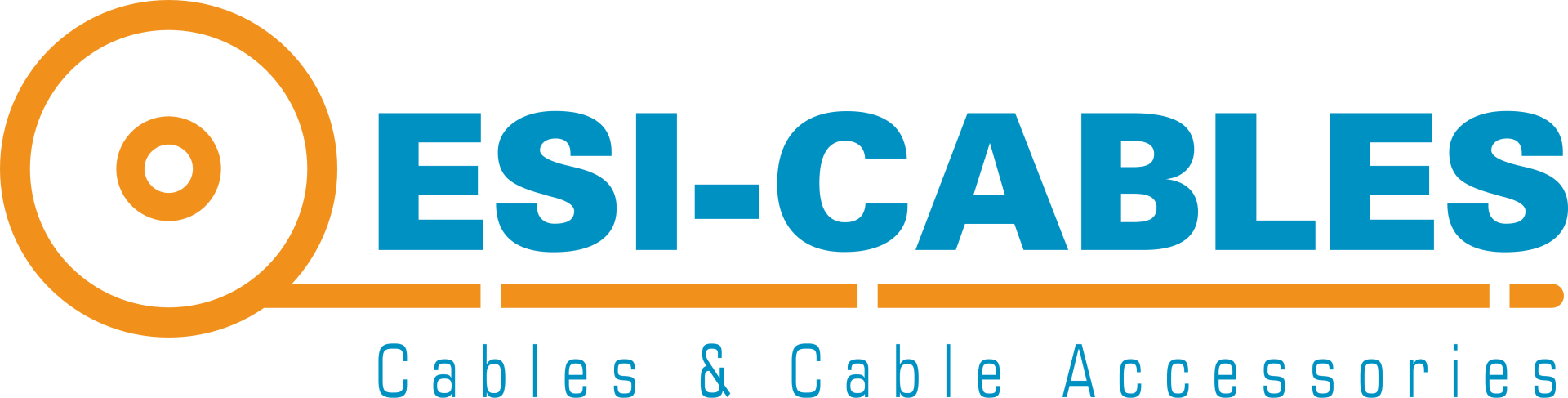 ESI-CABLES-logo met een oranje cirkelvormig pictogram en blauwe tekst op een witte achtergrond.