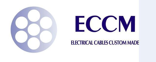 ECCM-logo met paars cirkelvormig kabelpictogram en tekst 