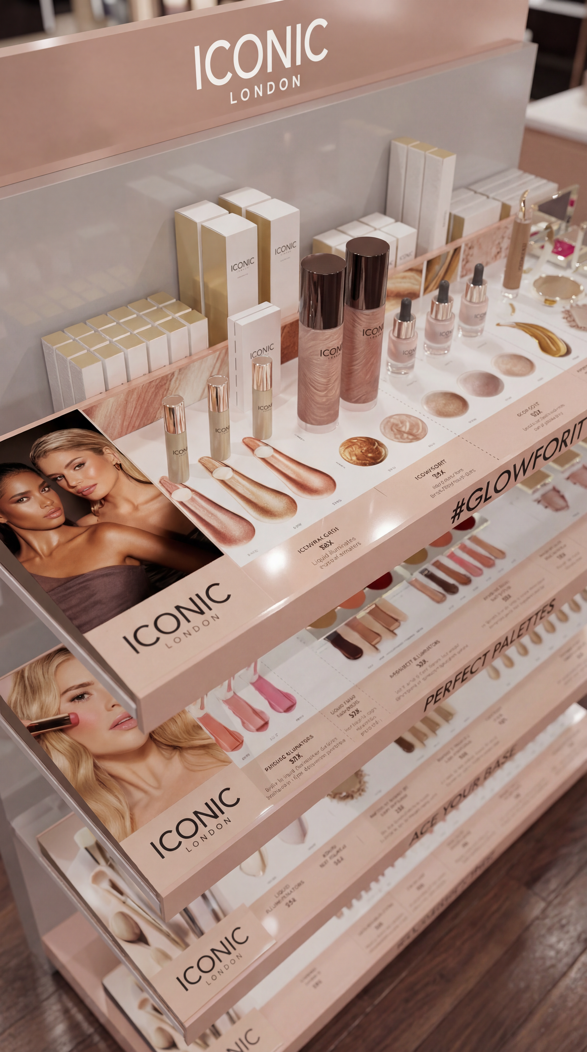 Makeup display with 