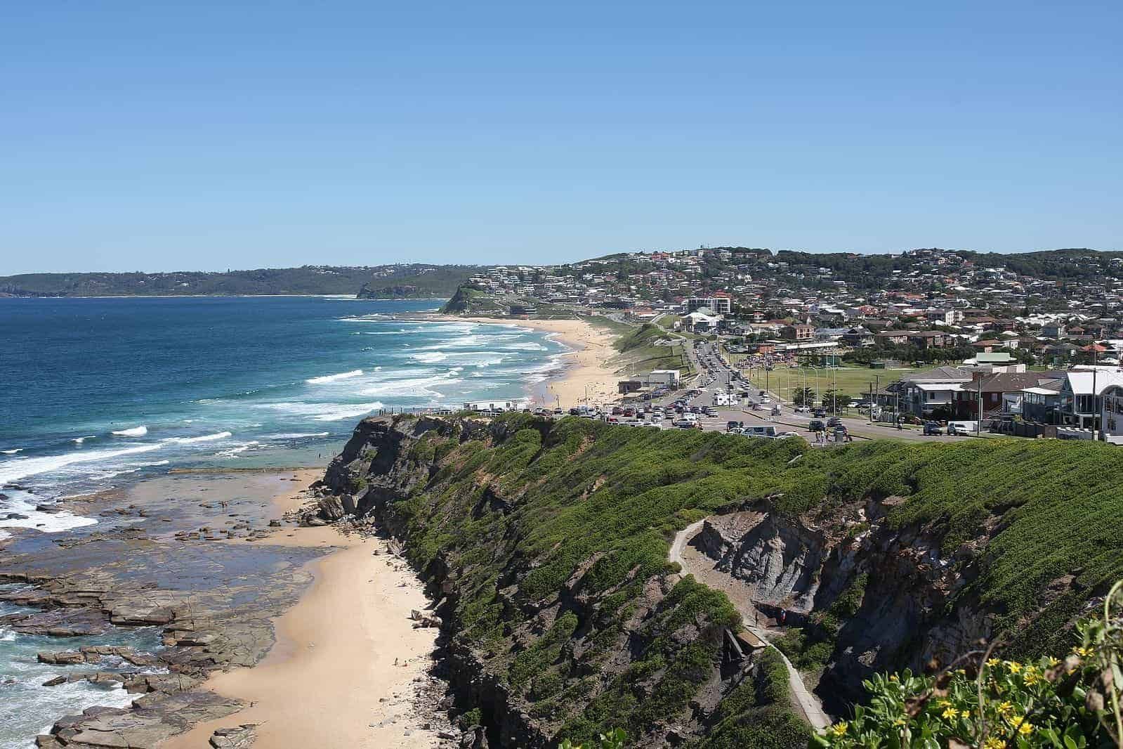 Newcastle coastline featuring homes